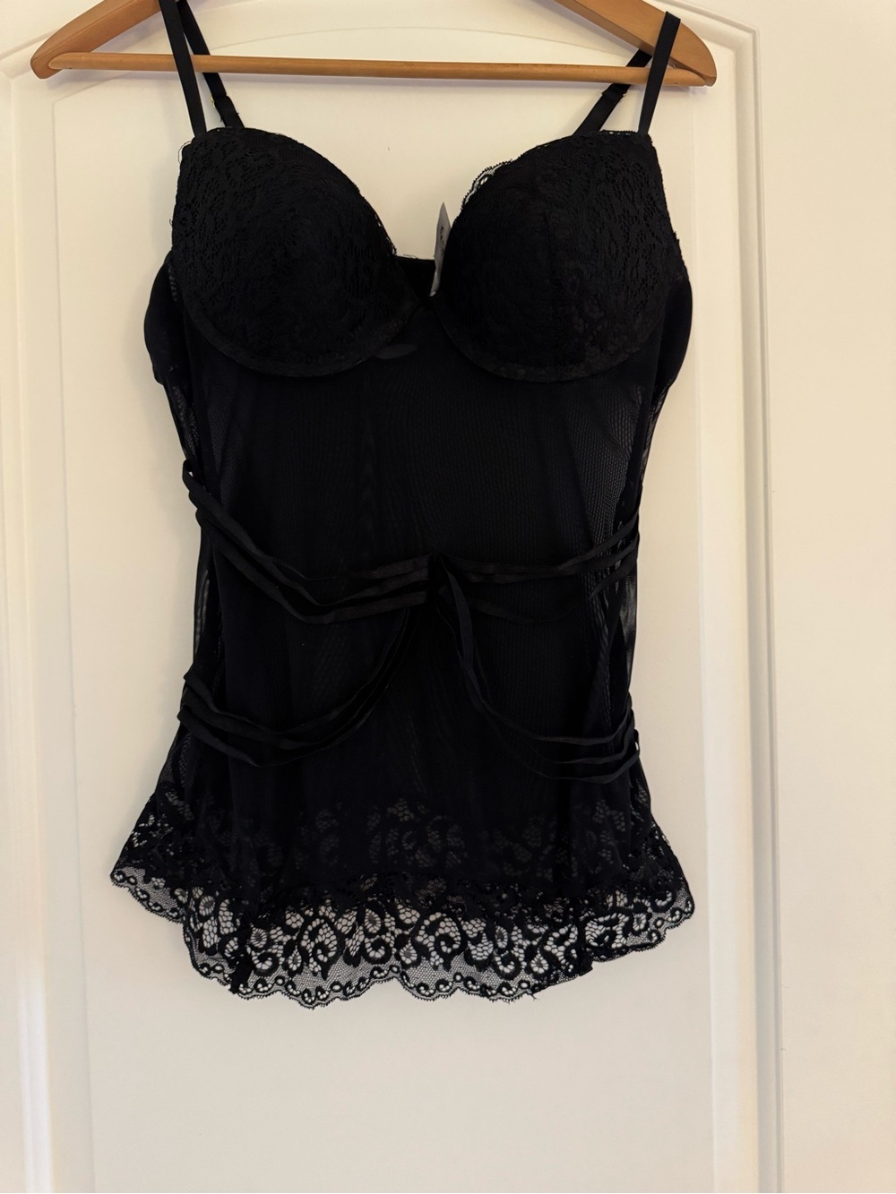 Black Lace Bustier Camisole